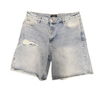 HMDD Denim/Plaid Distressed Shorts