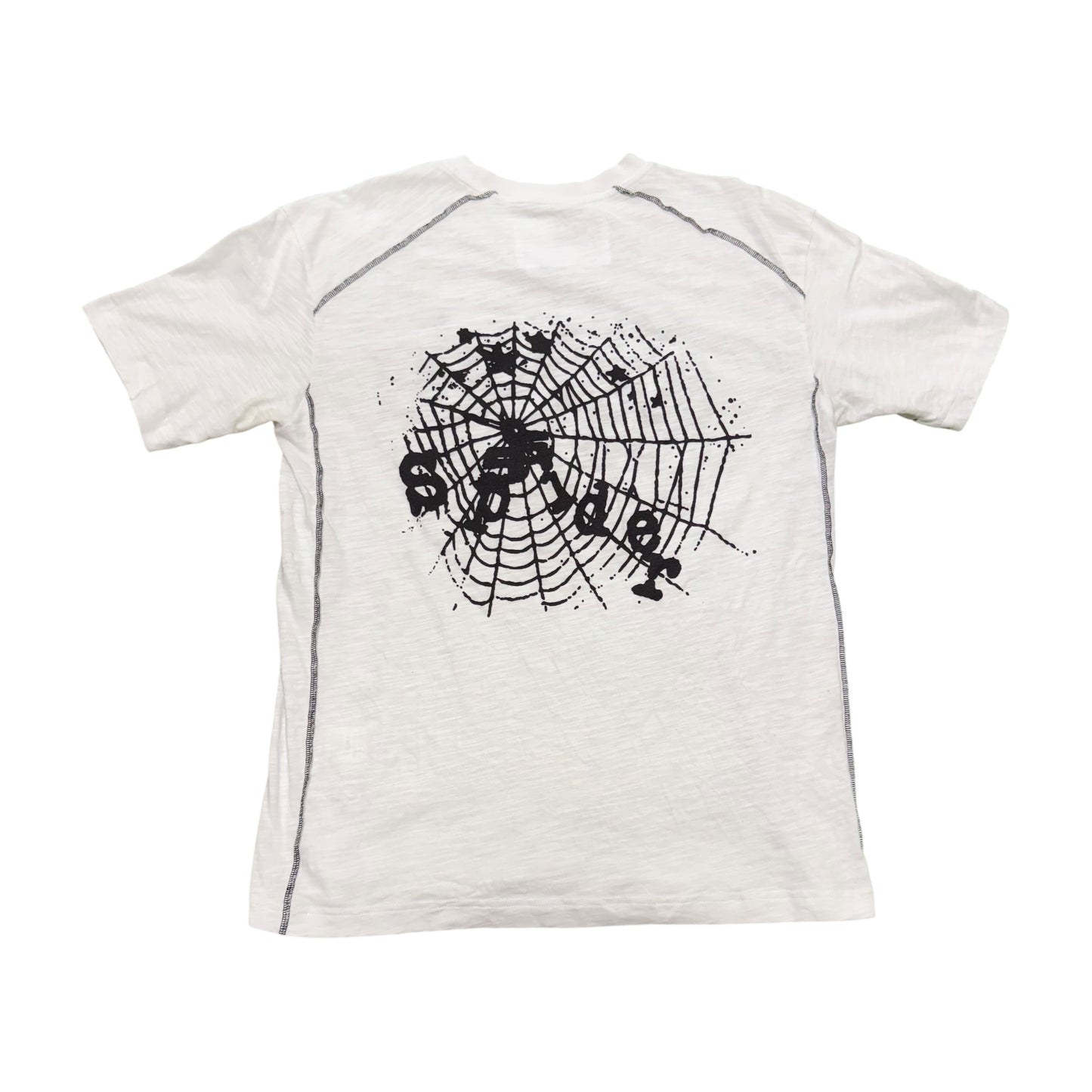 Sp5der SS25 Contrast Stitch Tee White