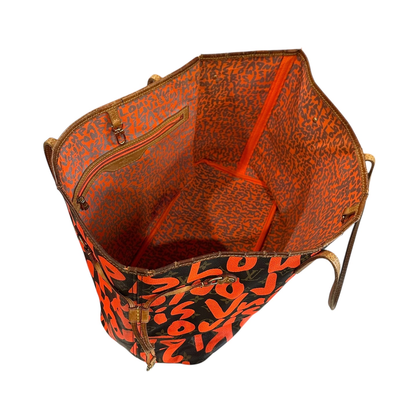 Louis Vuitton Monogram Graffiti Neverfull Orange GM Tote Bag