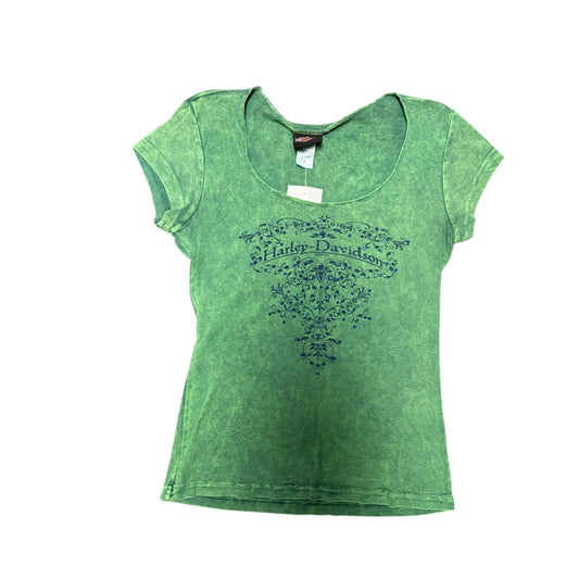 Harley Davidson Green/Blue Rhinestone Tee