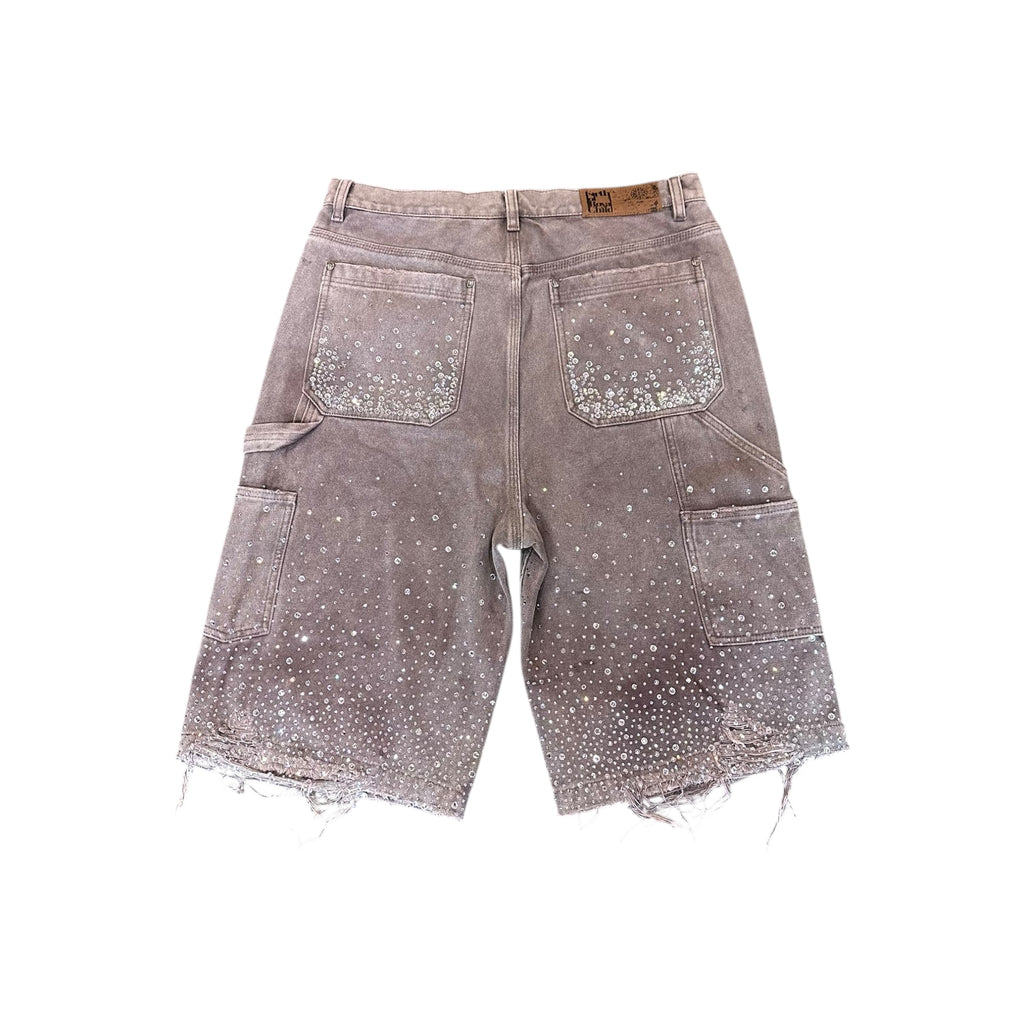 Birth Of Royal Child Brown Rhinestone Shorts