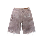 Birth Of Royal Child Brown Rhinestone Shorts