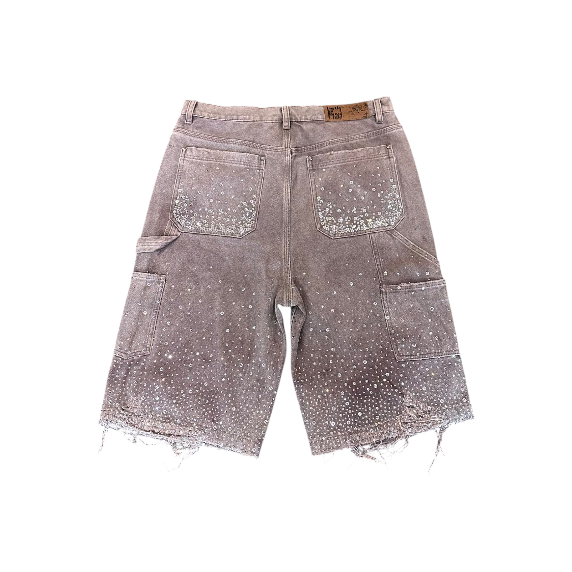 Birth Of Royal Child Brown Rhinestone Shorts