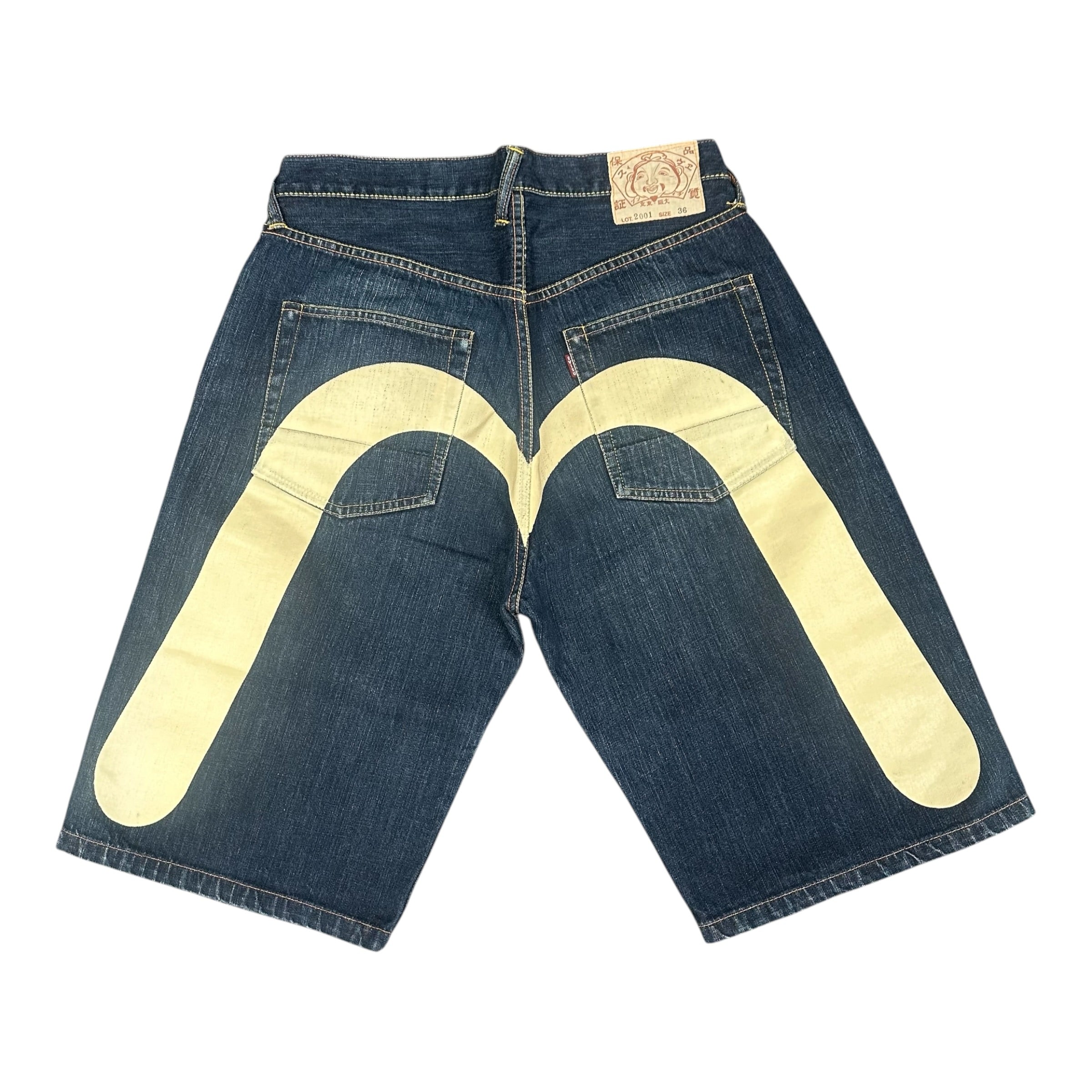 Evisu White Daicock Logo Shorts