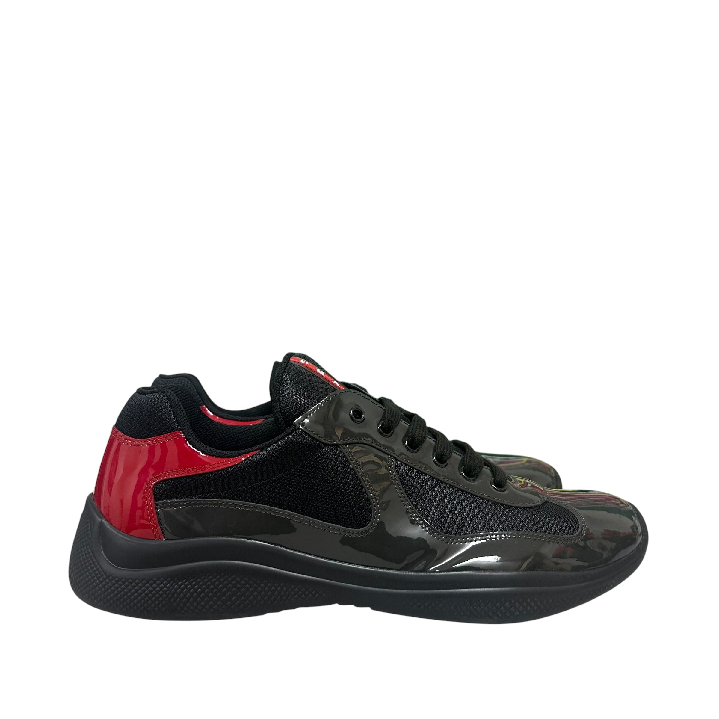 Patent leather and technical fabric Prada America's Cup sneakers (NO BOX)