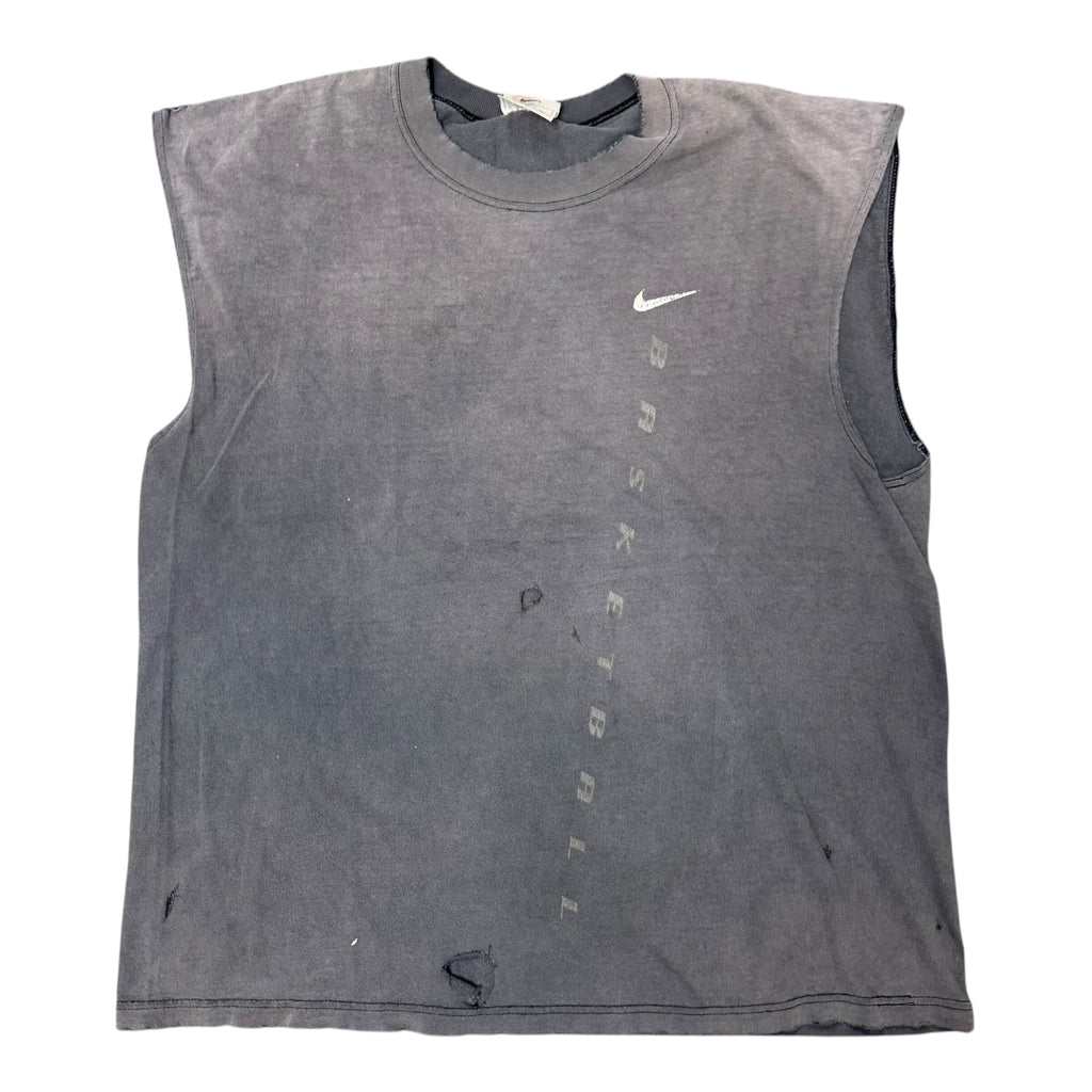Vintage Black Faded Nike Cut Off Shirt