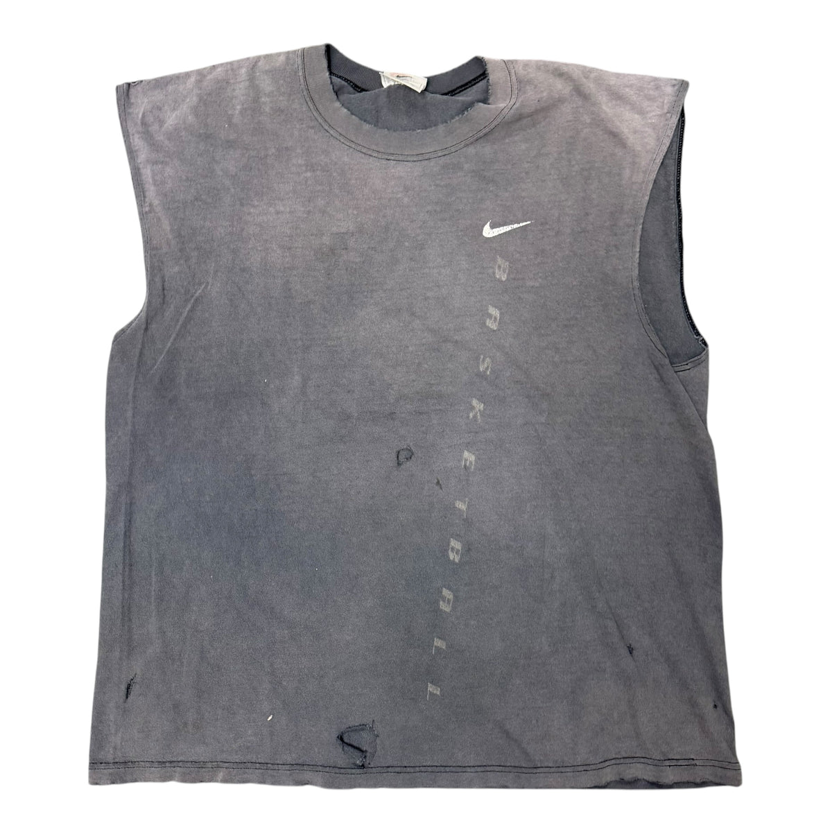 Vintage Black Faded Nike Cut Off Shirt