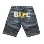 Bape Spell-Out Denim Shorts
