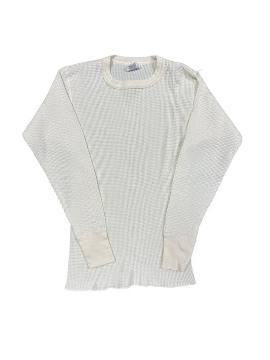 Vintage White Thermal Longsleeve Shirt