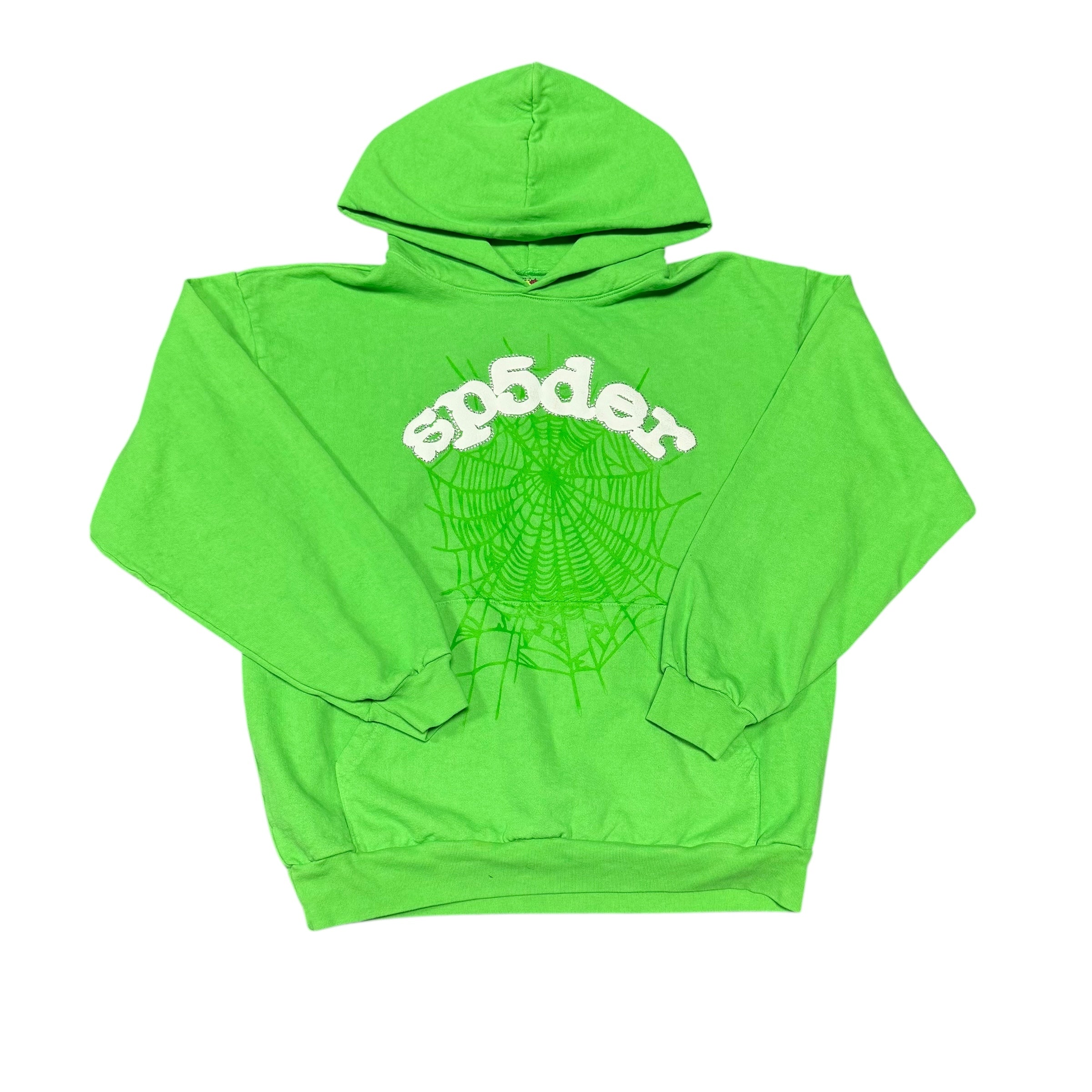 Sp5der Og Web Slime Green Hoodie