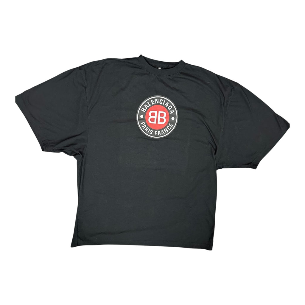 Balenciaga Logo Print Black T shirt