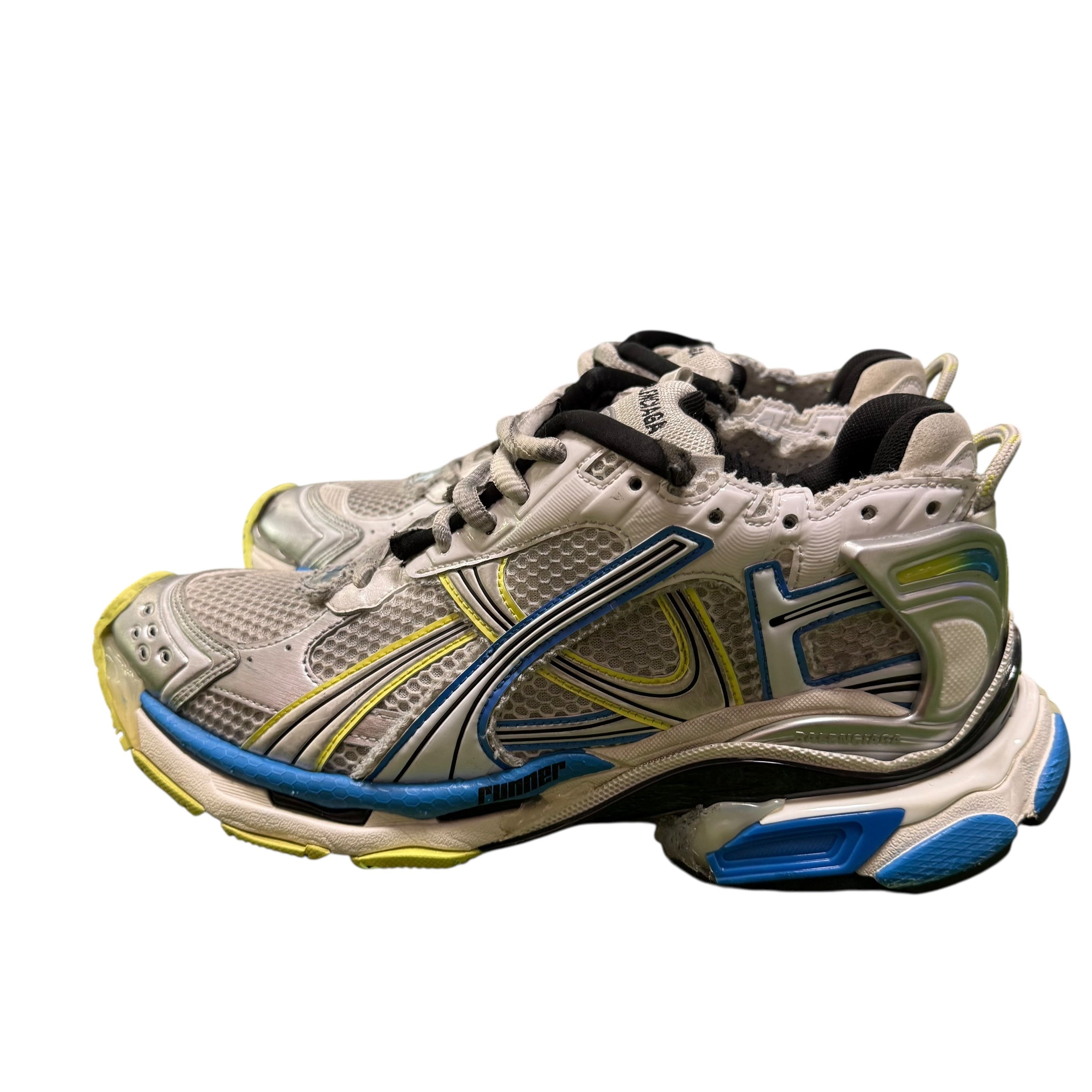 Balenciaga Blue/Lime Runner Sneakers