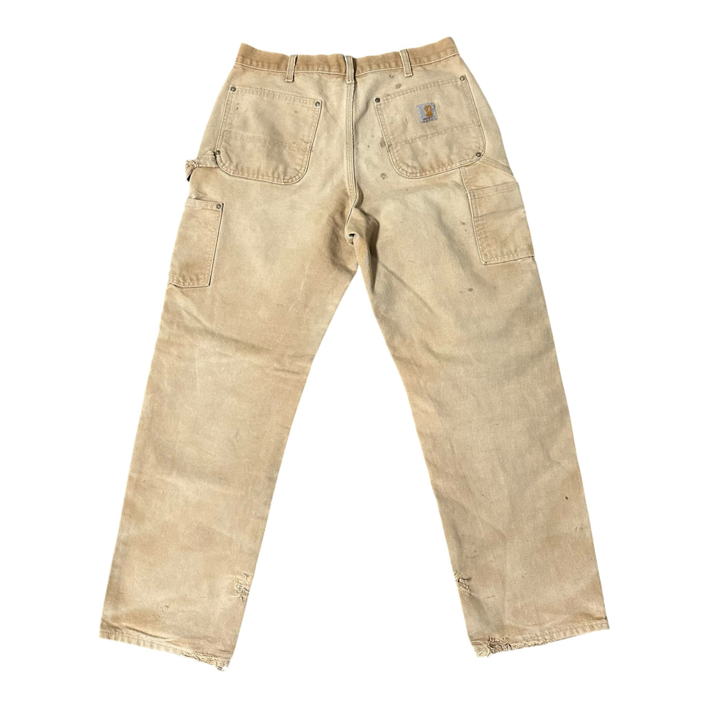 Vintage Carhartt Tan Faded Distressed Double Knee(33x34)