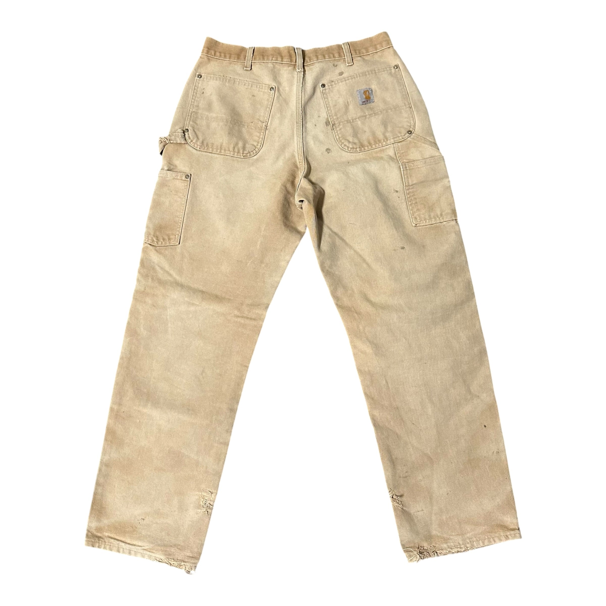 Vintage Carhartt Tan Faded Distressed Double Knee(33x34)