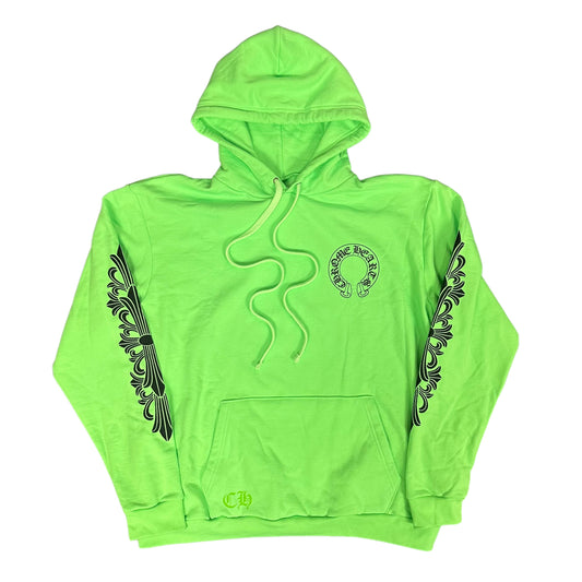 Chrome Hearts Neon Green Scroll Hoodie