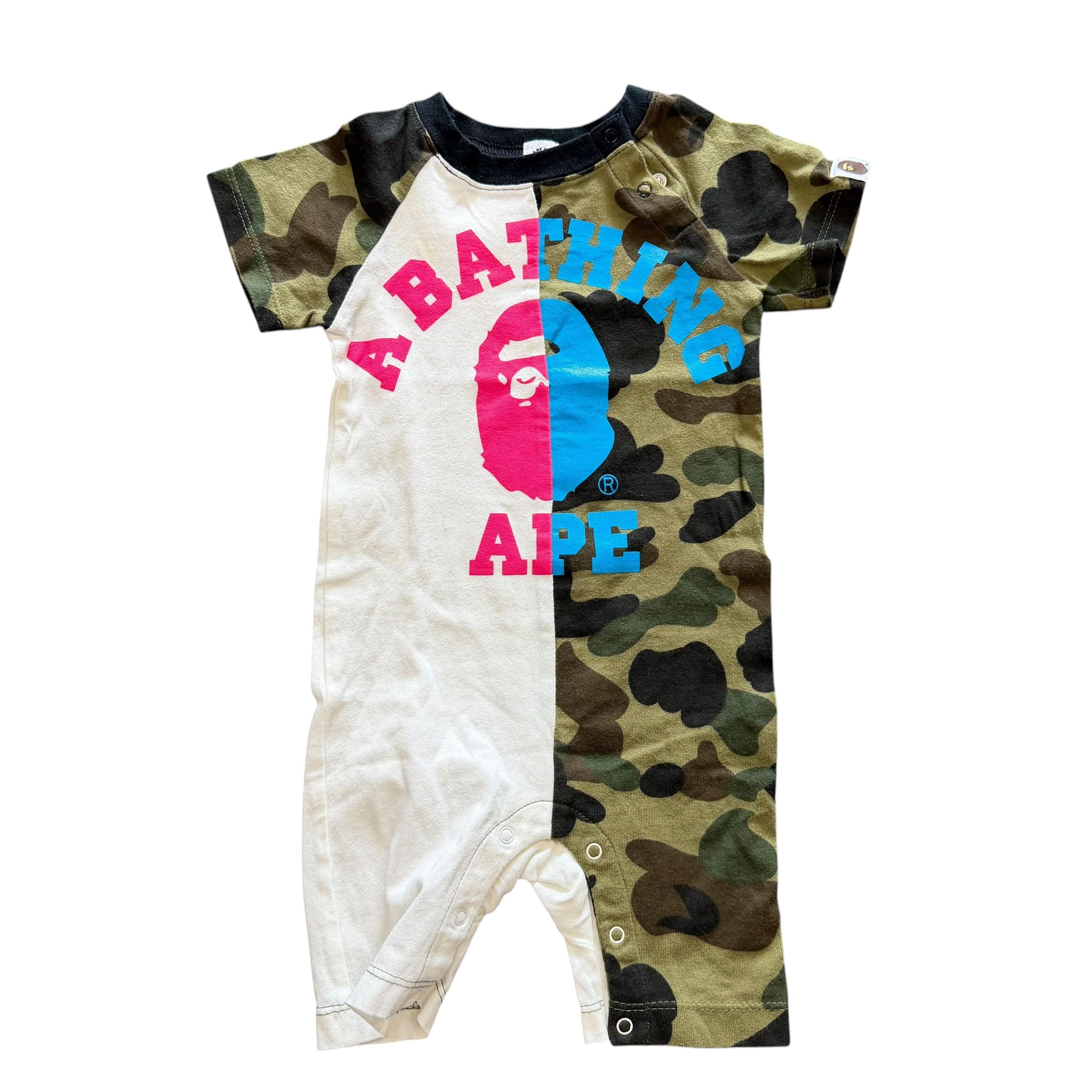 Kids Bape Camo/White Split Onesie