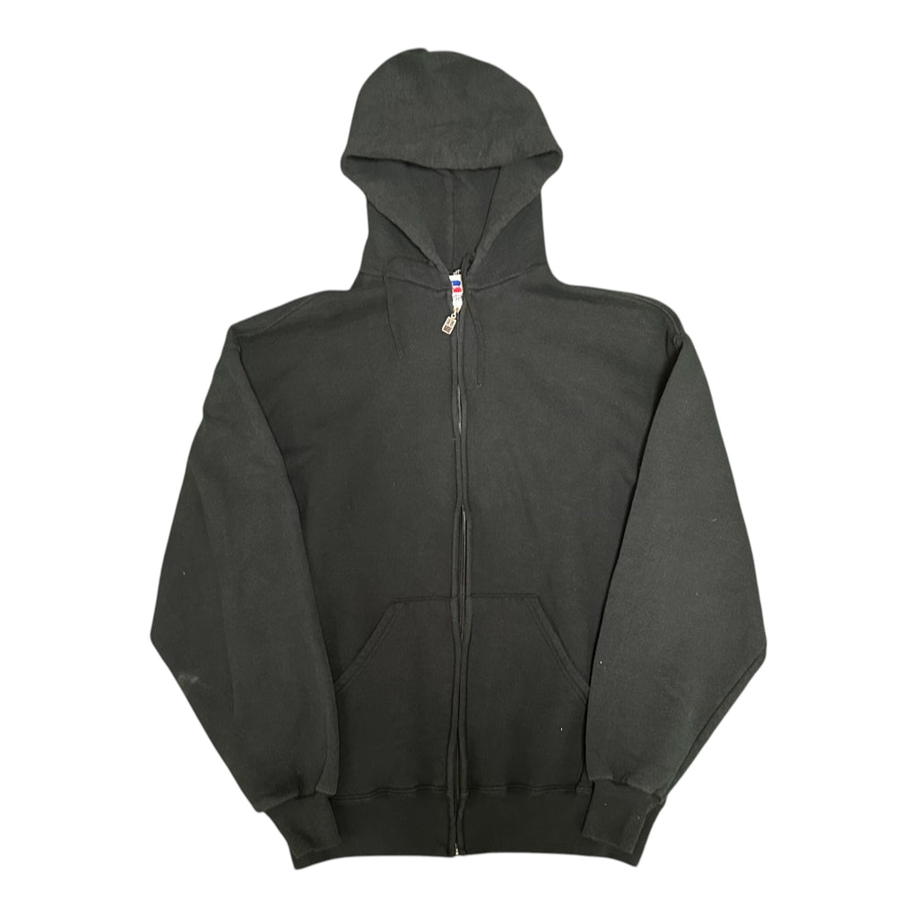 Black Russell Zip Up Hoodie