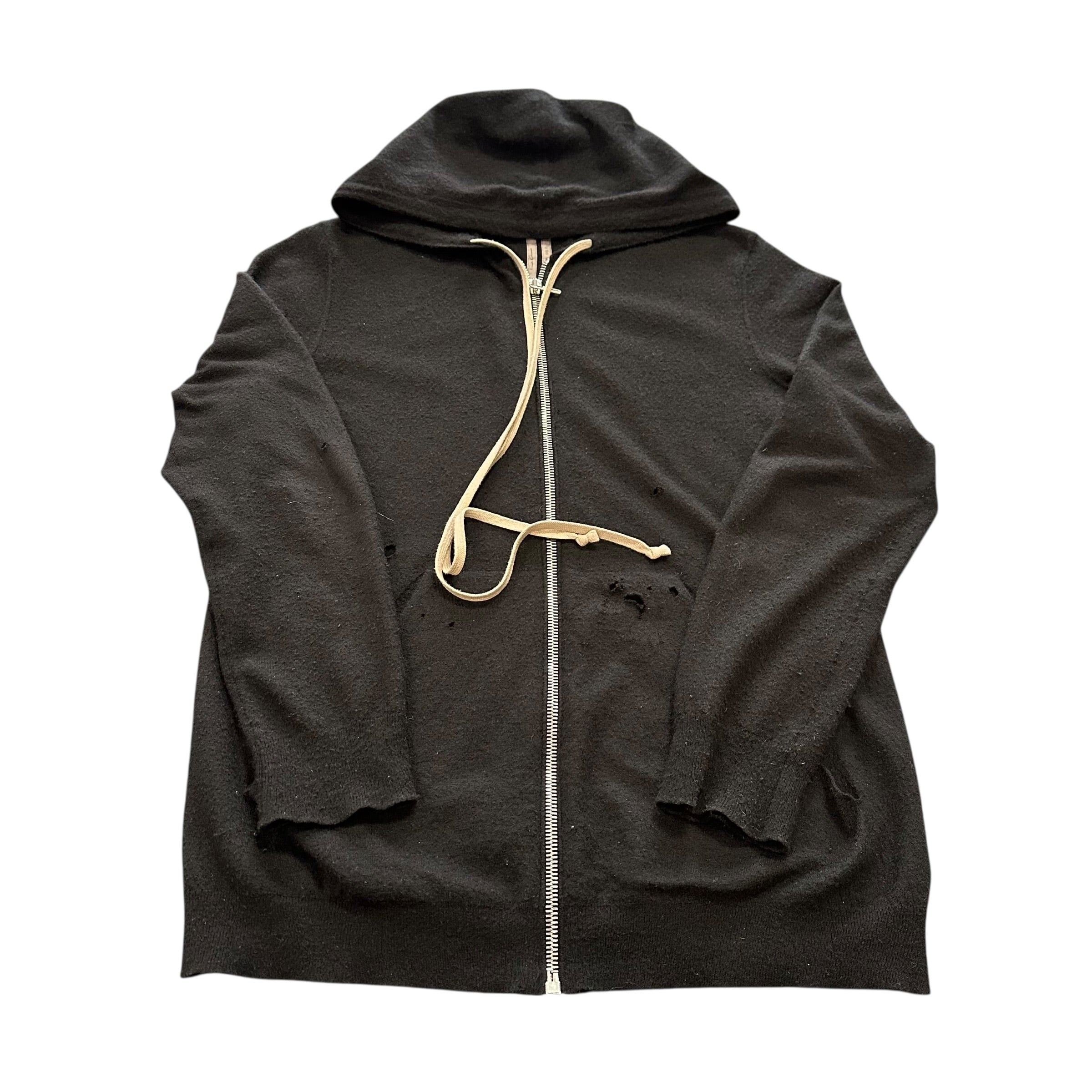 Rick Owens Cashmere Black Zip Hoodie – Good Times Online Store
