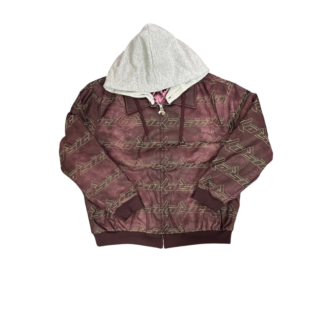 New Sicko Leather Hooded Bomber Jacket