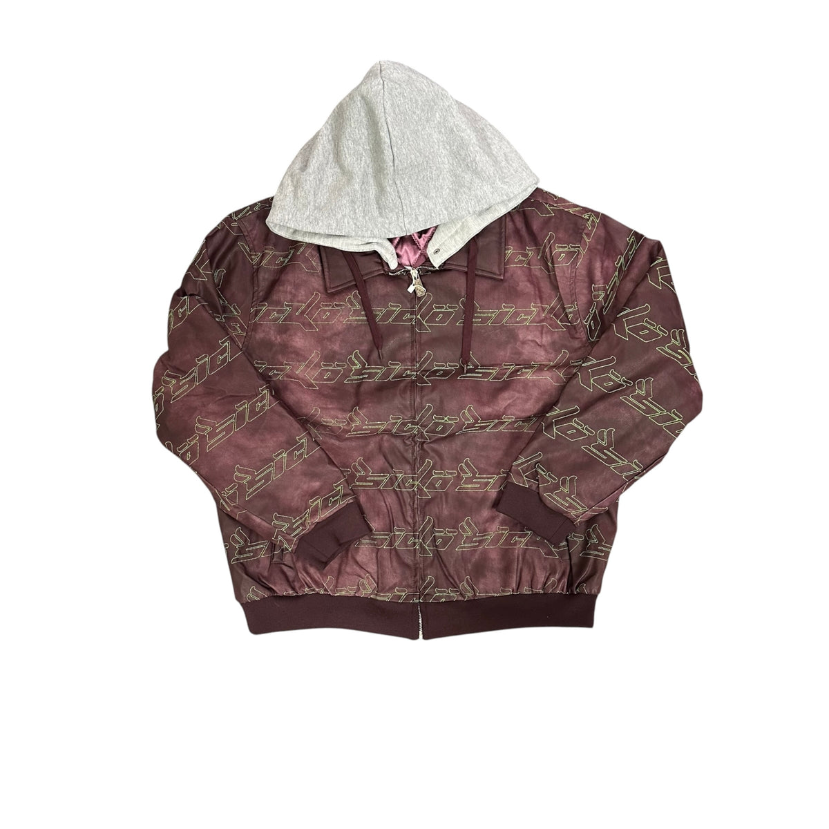 New Sicko Leather Hooded Bomber Jacket