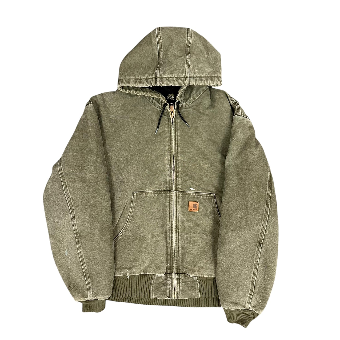 Vintage Carhartt Faded Green Hooded Jacket