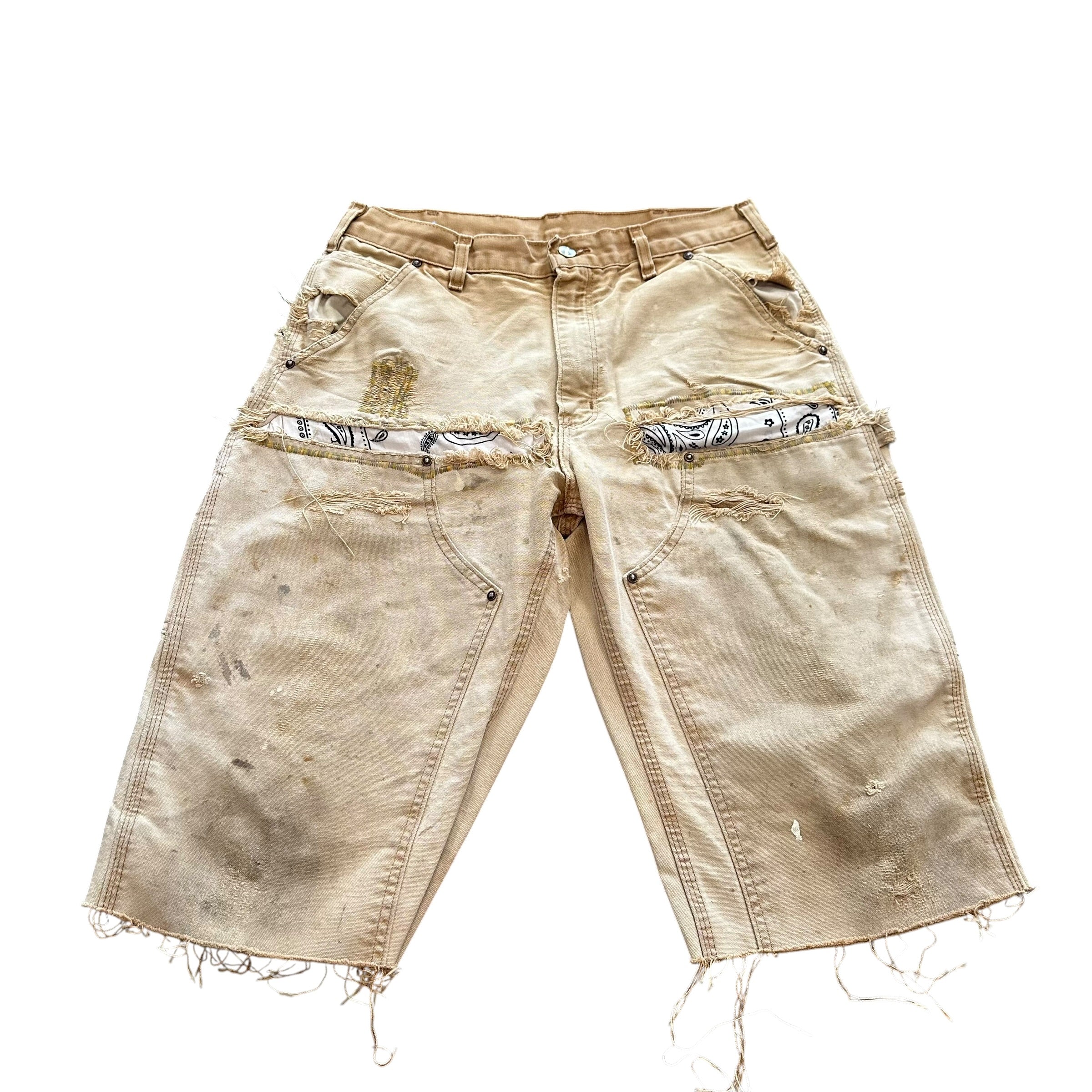Tan Carhartt Double Knee Shorts(33)