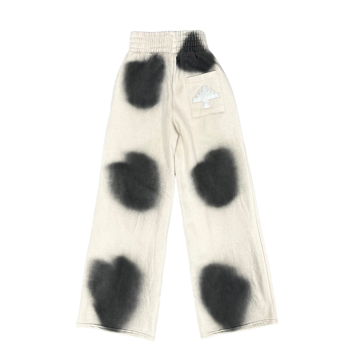 White/Black Vertabrae Flare Sweatpants