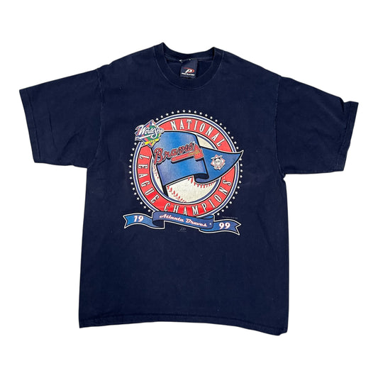 ‘99 Atl Braves Champs Flag Navy  Tee