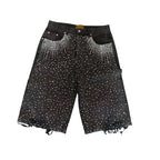 Birth Of Royal Child Black Rhinestone Shorts
