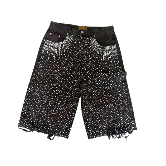 Birth Of Royal Child Black Rhinestone Shorts