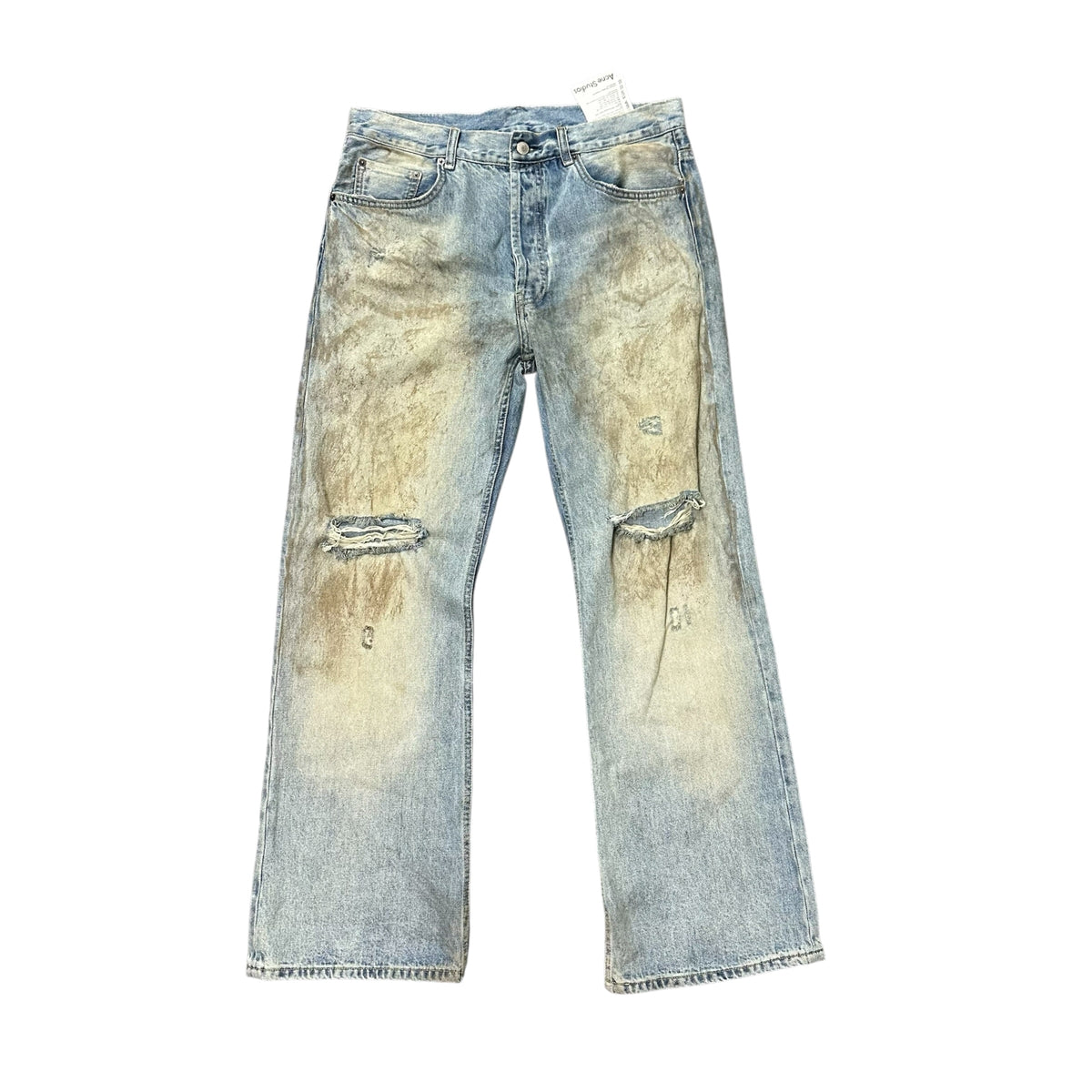 Acne Studios Penicillin Distressed Loose Fit Wide Leg Jeans