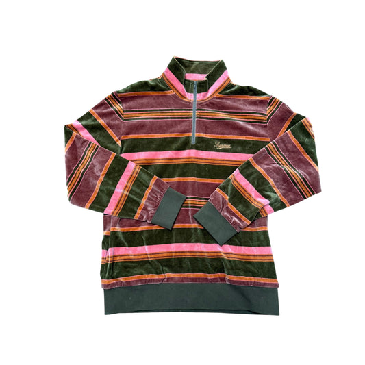 Supreme Stripe Velour Half Zip Pullover