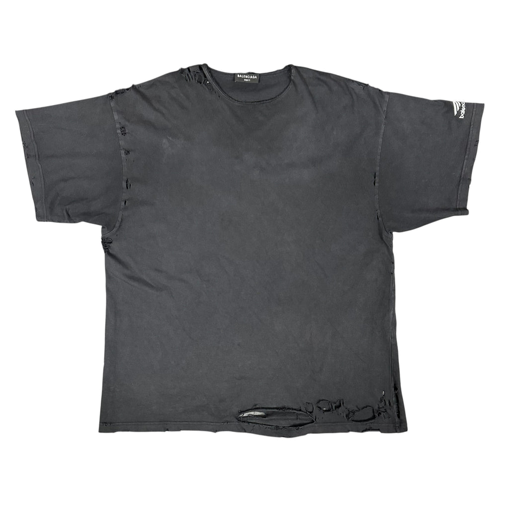 Balenciaga Black Oversized Repaired Tee