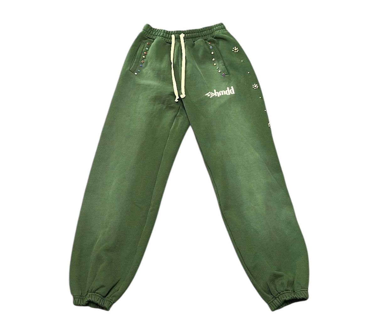 Hmdd Green Flower Gem Sweatpants