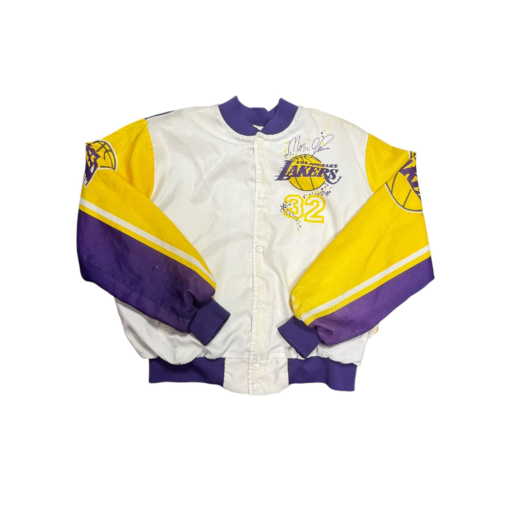 Lakers Magic Johnson Chalk Line Bomber Jacket