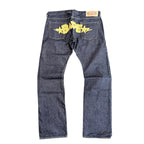 Bape Sta Denim/Gold Embroidered Jeans