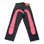 Evisu "No. 2" Dark Blue/  Pink Selvedge Denim (33x35)
