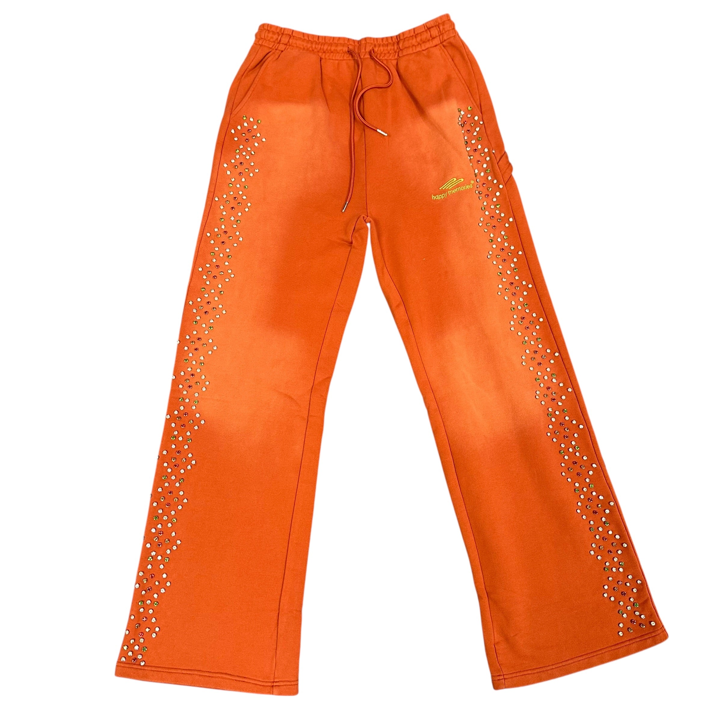 NEW HMDD Orange Studded Sweatpants