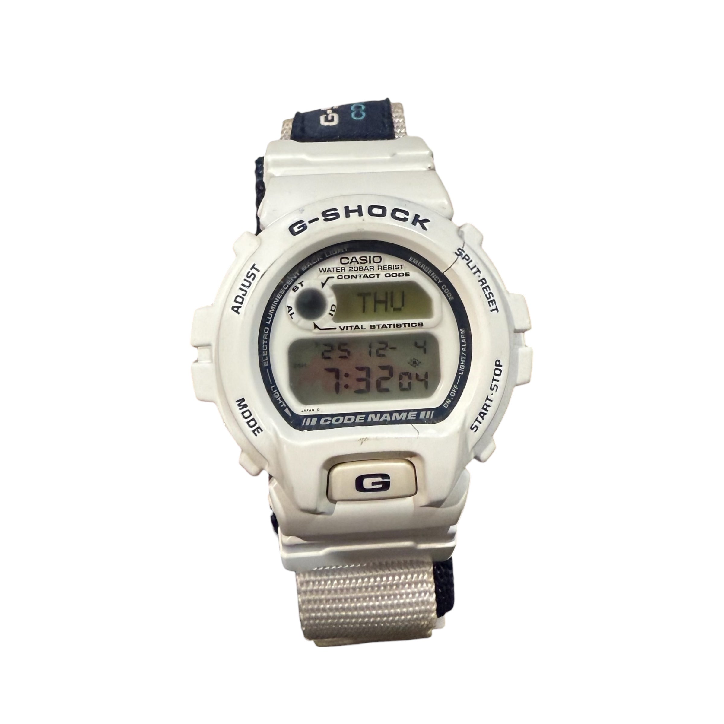 White/Blue Velcro Casio G Shock