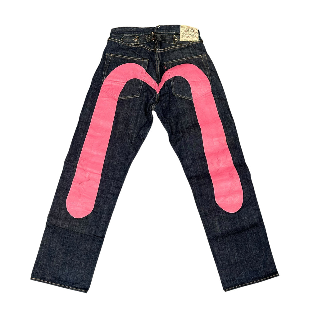 Vintage Evisu Dark Blue/Pink Double Knee