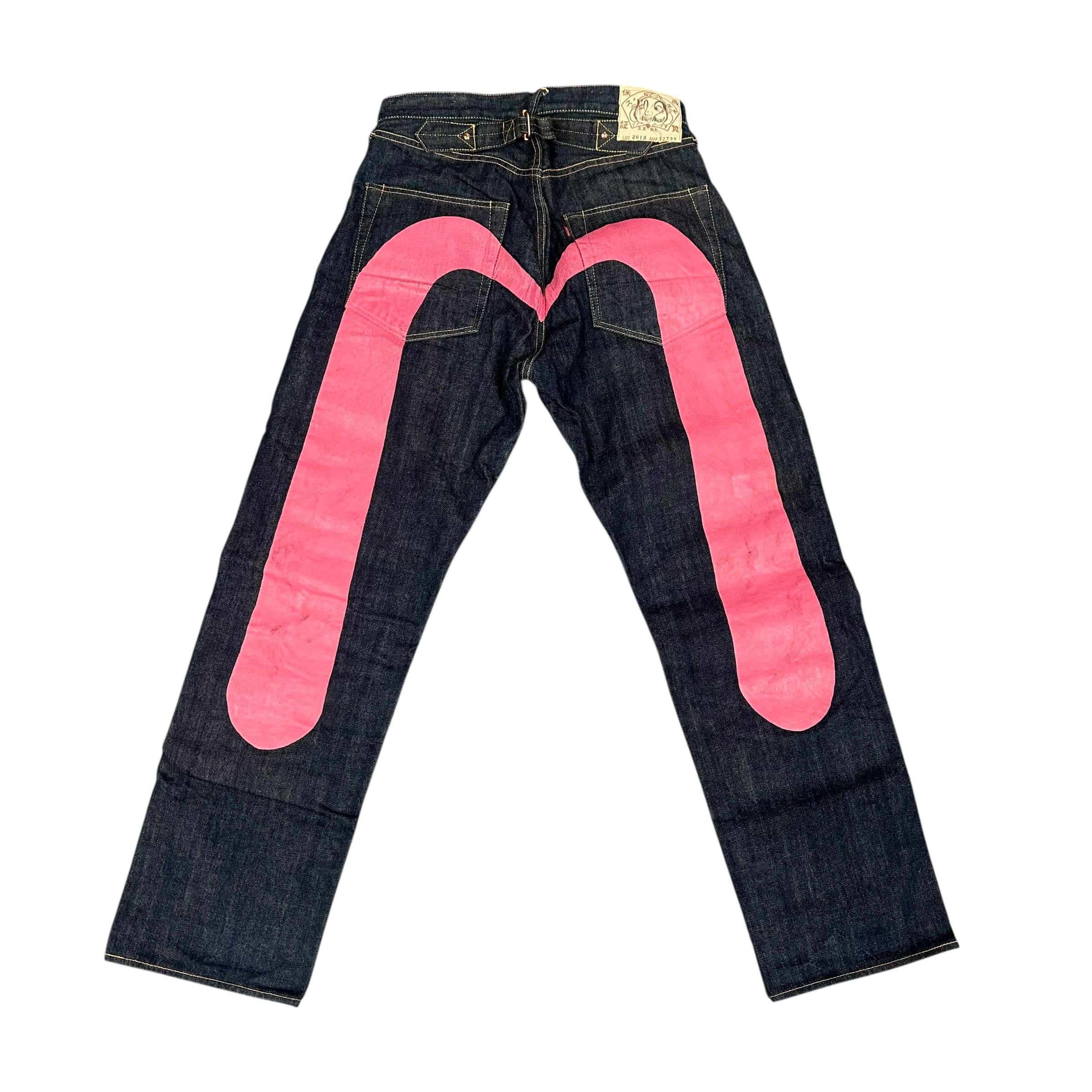 Vintage Evisu Dark Blue/Pink Double Knee