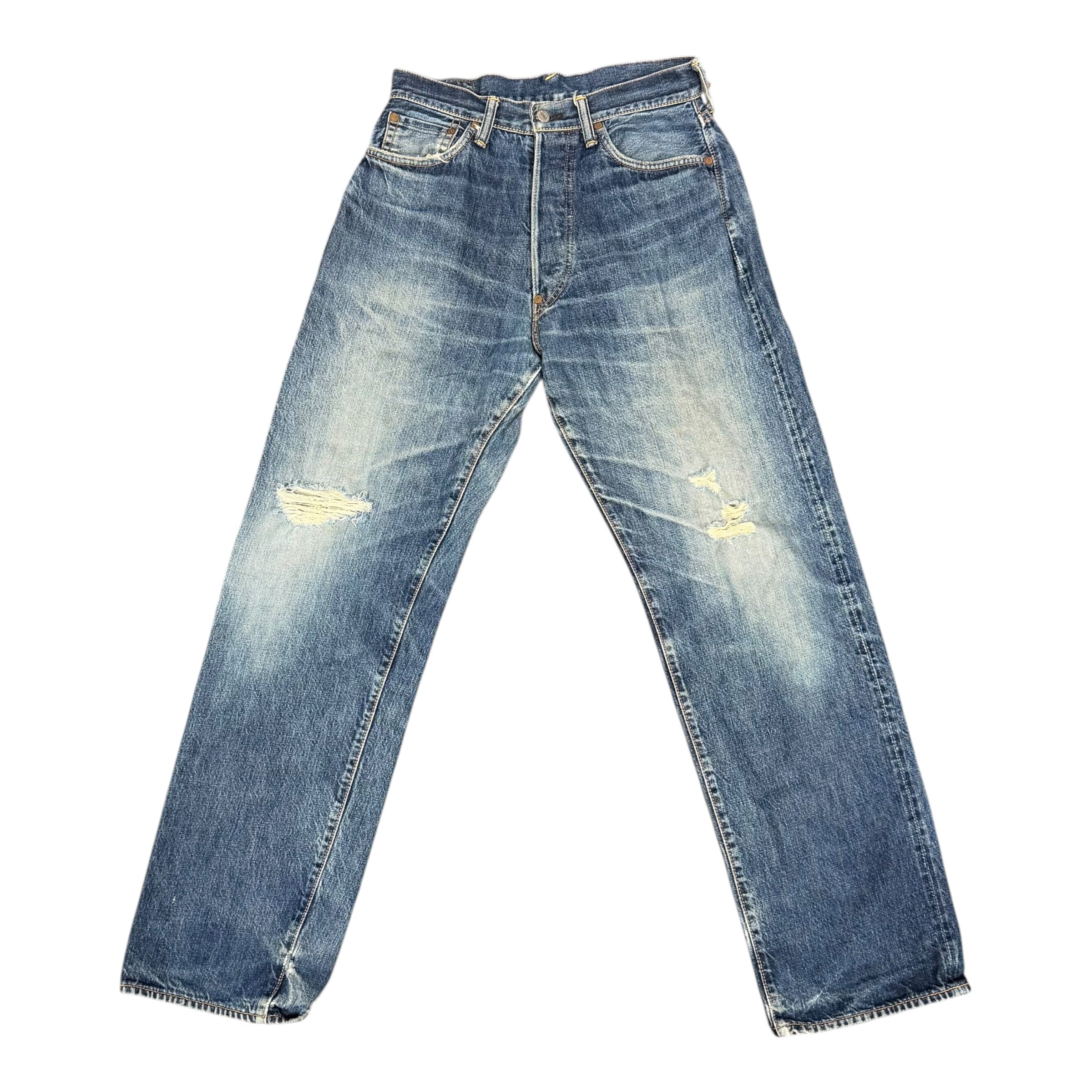 Evisu Blue/Red/Wht Embroidered Logo Jeans