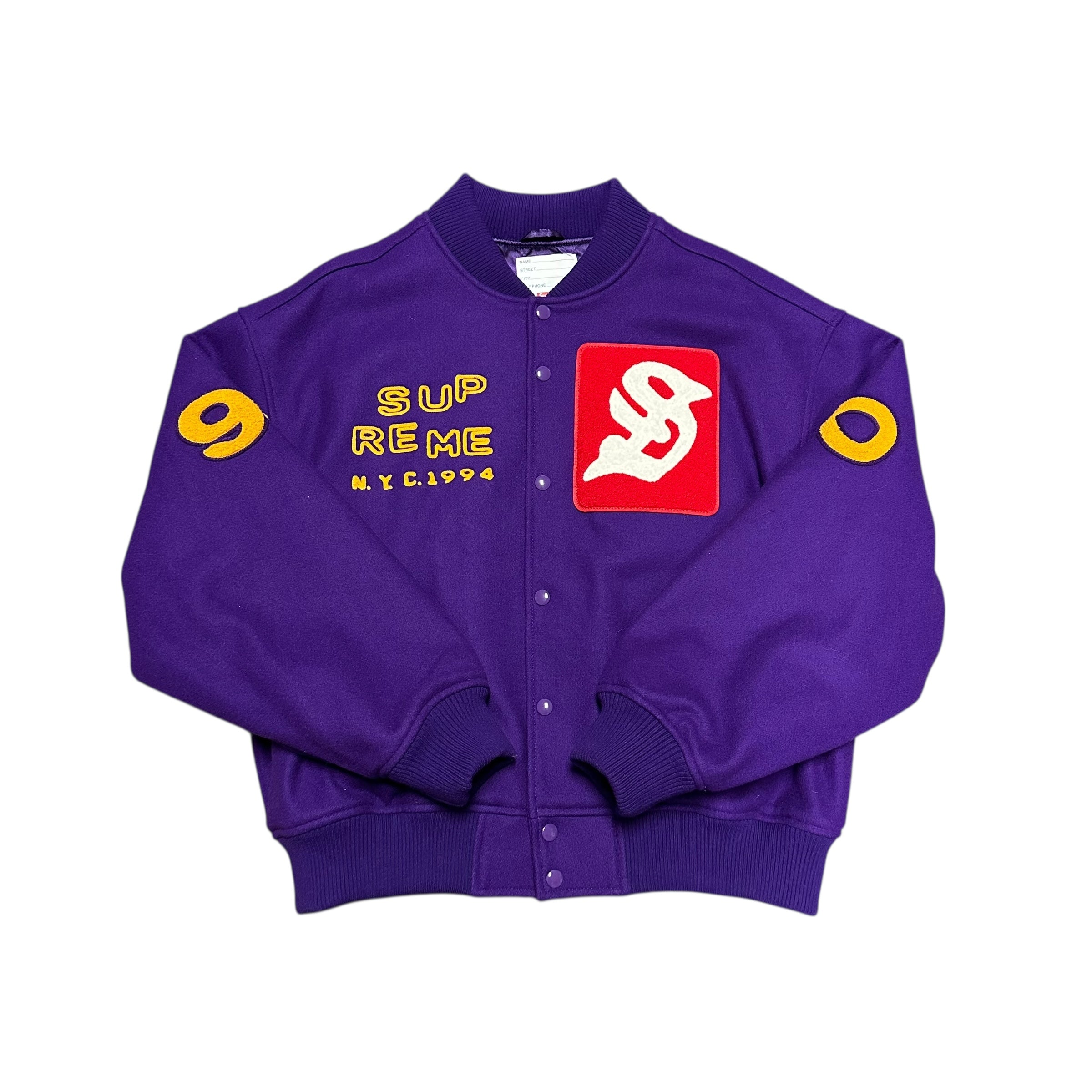 CPFM x Supreme Purple Varsity Jacket