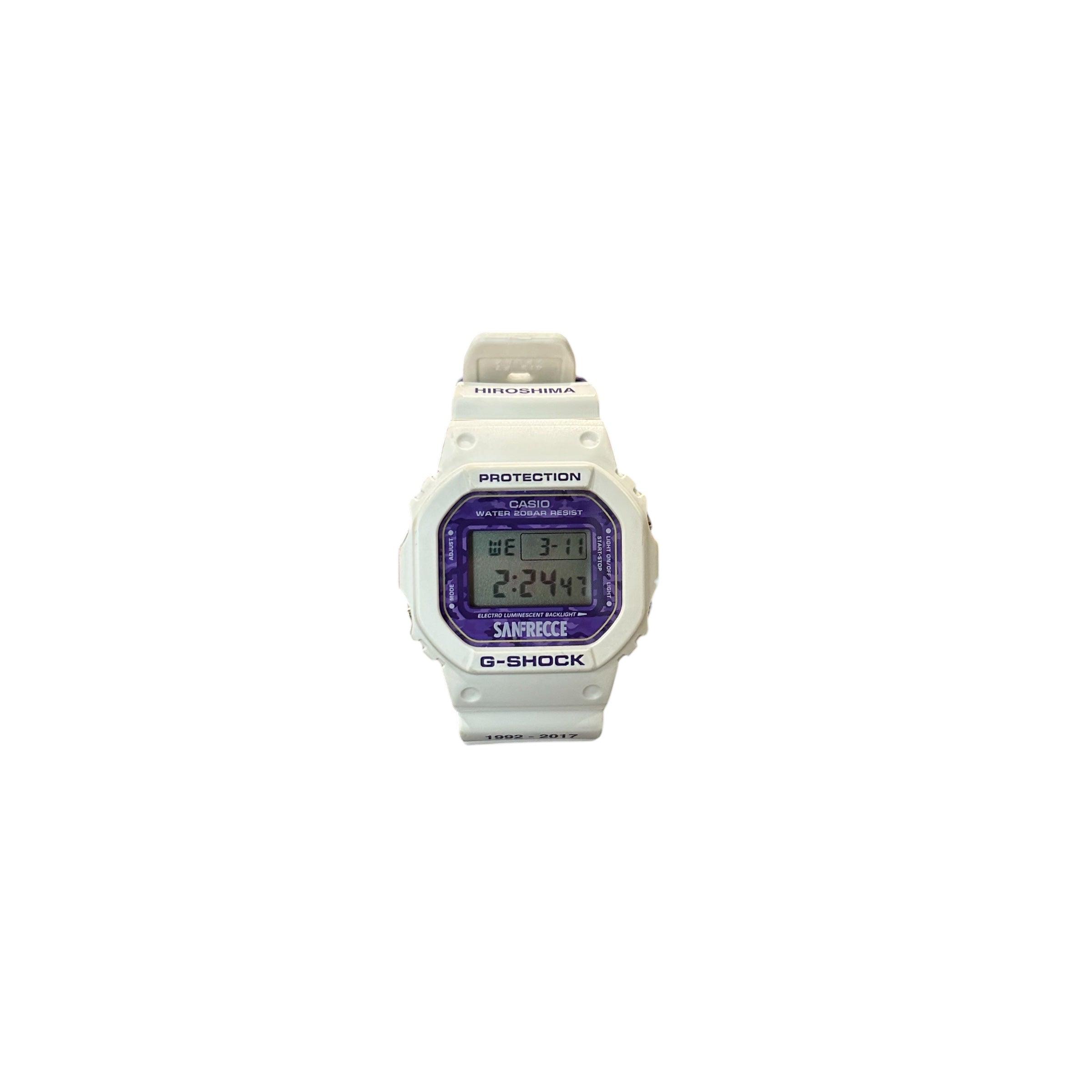 G Shock White/Purple Sanfrecce Watch