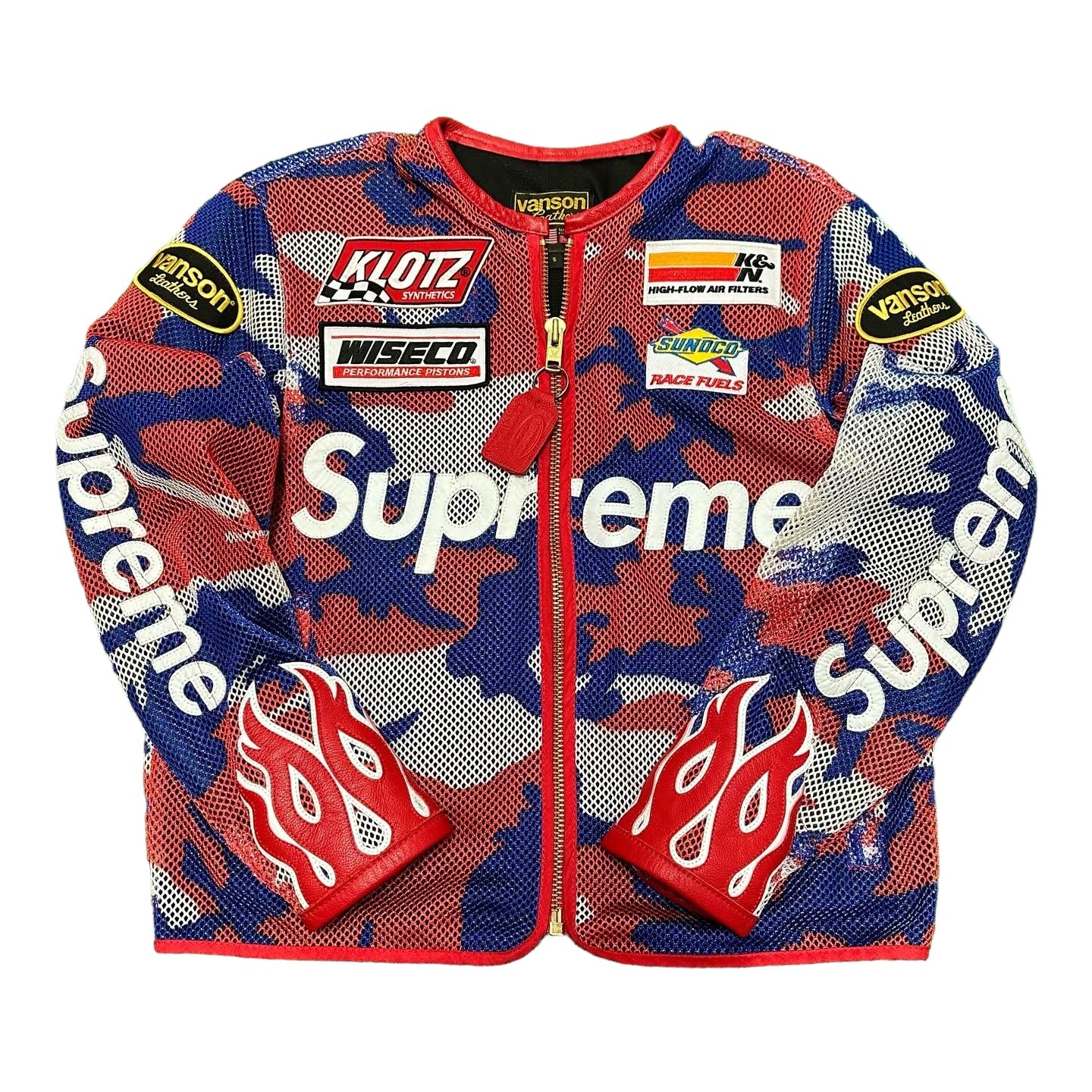 Red/Blue Supreme x Vanson Moto Jacket