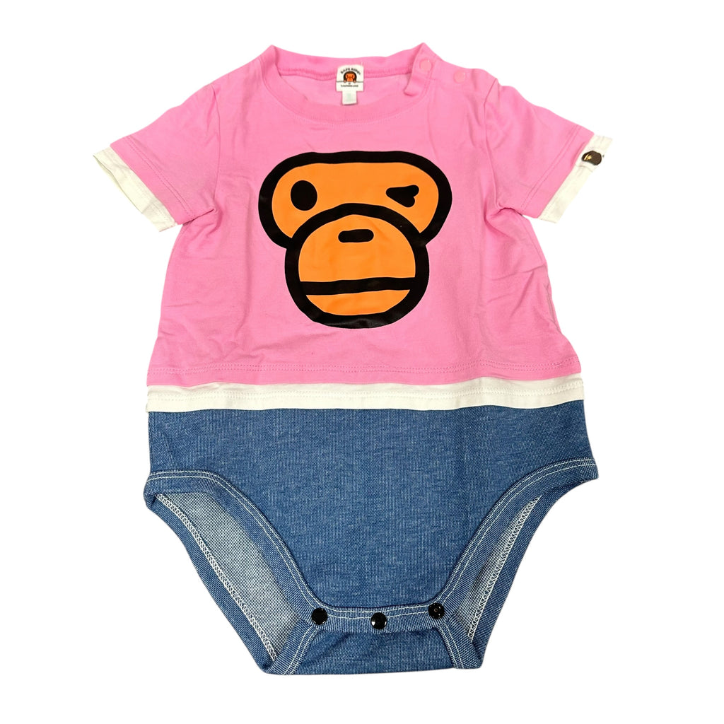 Kids BAPE Pink/Blue Milo Romper