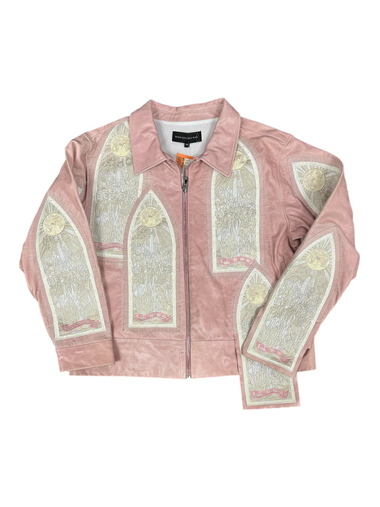 Who Decides War Pink Leather Jacket