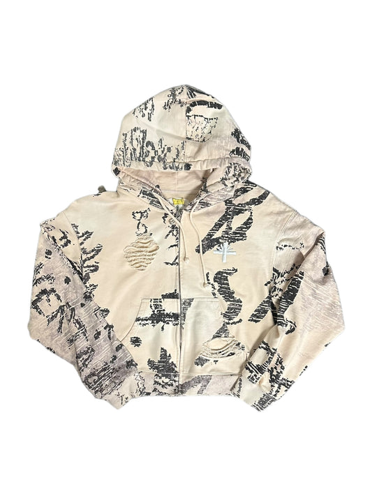 Vertabrae Distressed Zip Up