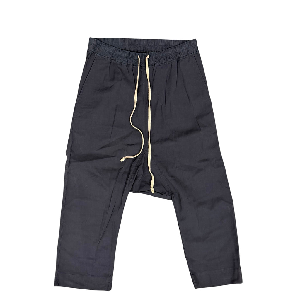 Rick Owens Drawstring Cropped Pants “Black Tower”