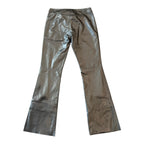 Black Lace Up Leather Pants